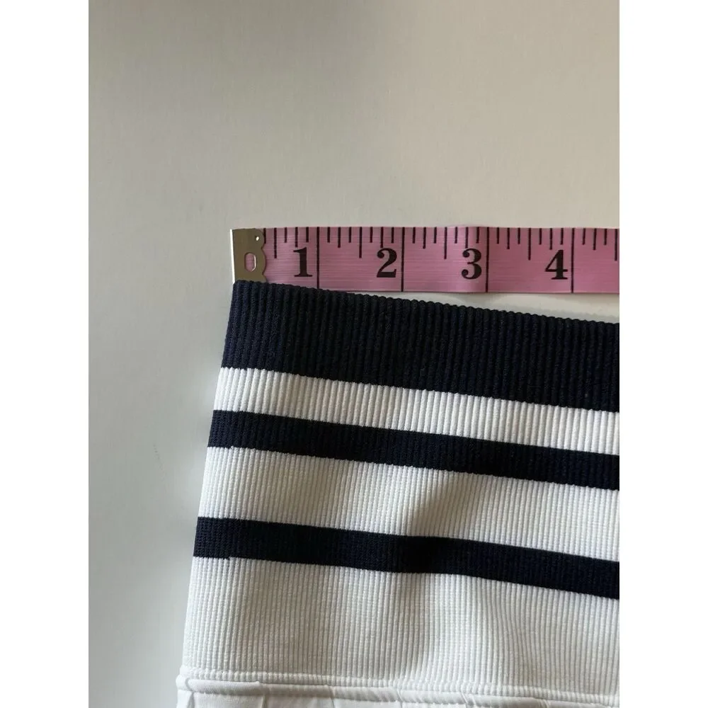 Pleated Skort Tennis Skirt Shorts Pickleball White Navy Nautical Preppy Medium